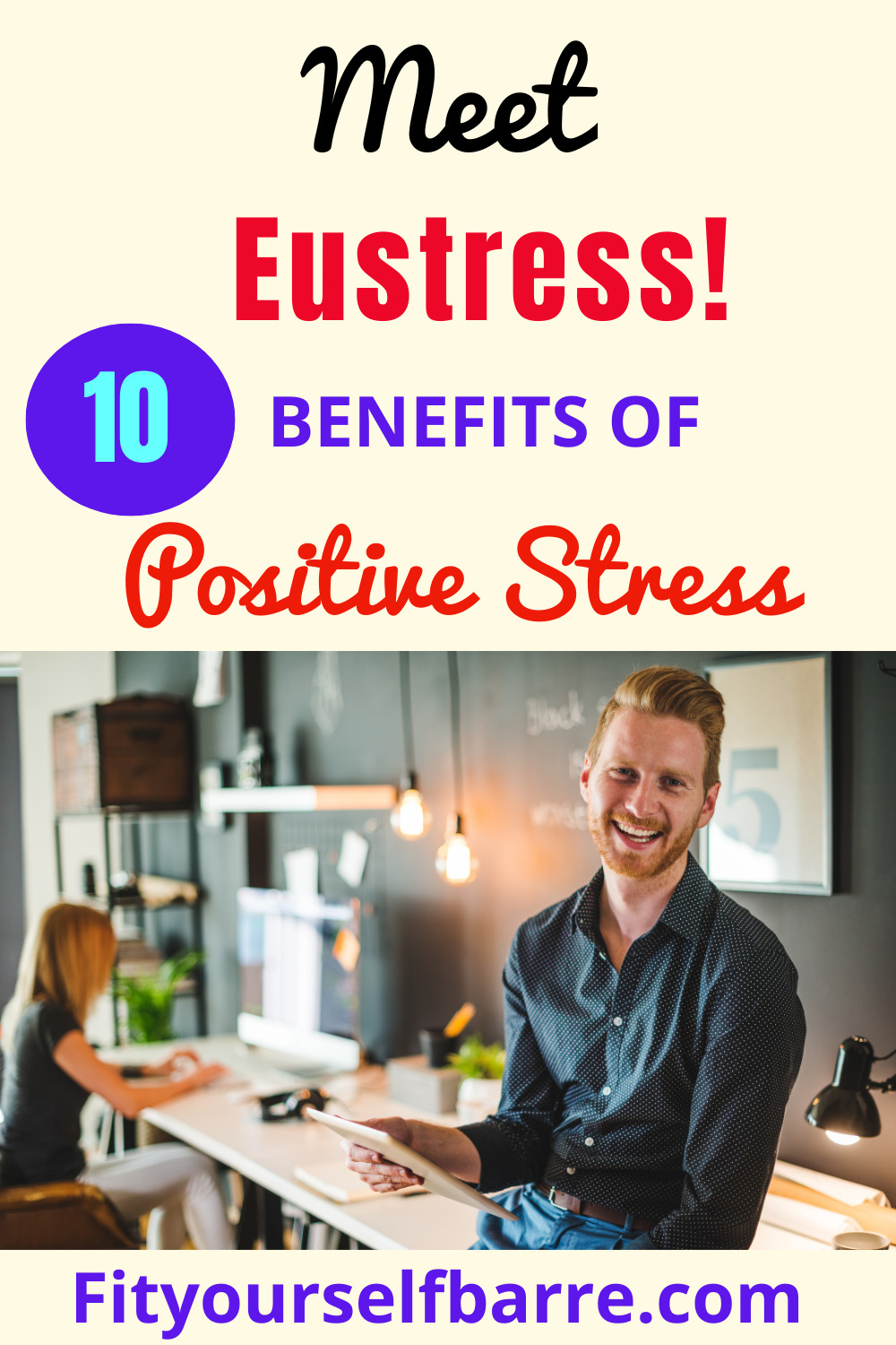 what is eustress-a happy businessman working in his office