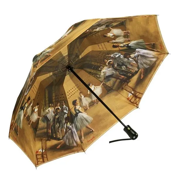 Ballet lovers gift idea-a compact umbrella with Degas ballerinas at the dance foyer