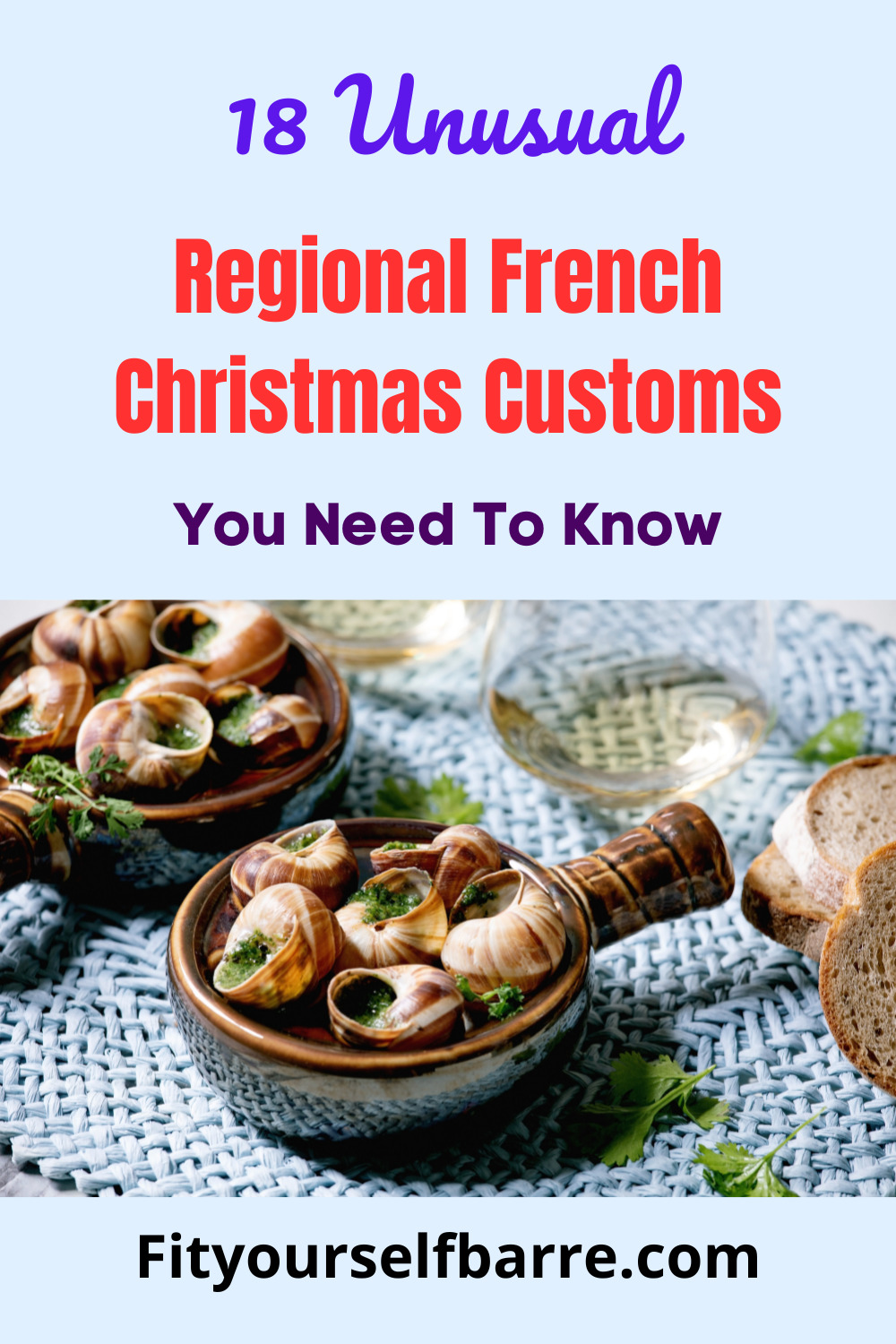 Unusual regional Christmas customs in France-escargots de Bourgogne-Bourgignonne snails in garlic herbs butter in French traditional ceramic pan
