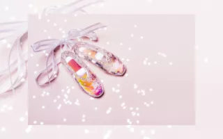 transparent holographic christmas toy pointe shoes ornament and sparkle confetti